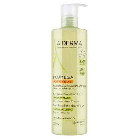 Гель для вмивання A-DERMA Exomega Control 2-в-1 пом'якшувальний, 500 мл: ціни та характеристики