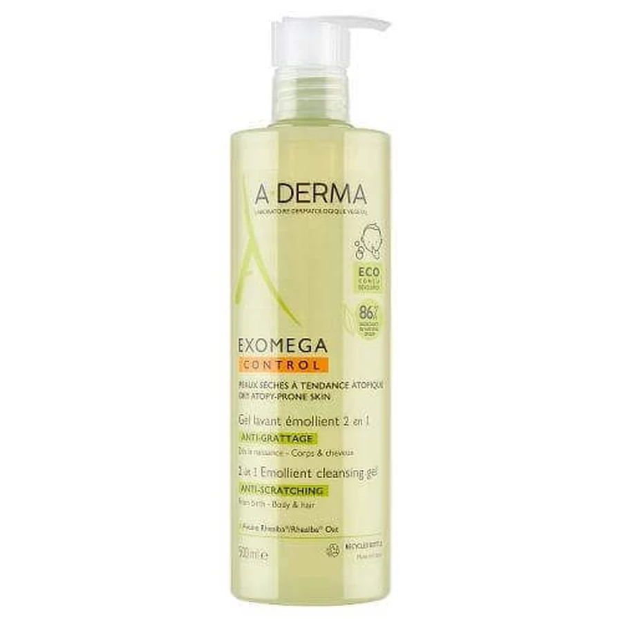 Гель для вмивання A-DERMA Exomega Control 2-в-1 пом'якшувальний, 500 мл: ціни та характеристики