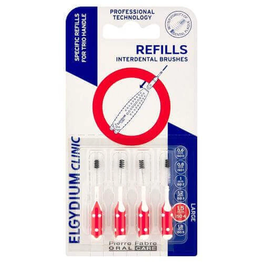 Elgydium Clinic Refills межзубные щетки 1,5 мм, 4 шт.: цены и характеристики