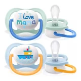 Пустышка AVENT Ultra Air Happy SCF080/01 0-6м Мальчик, 2 шт.