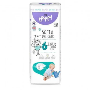 Bella Baby Happy Soft & Delicate Junior Extra 6 Подгузники 15+кг, 48шт