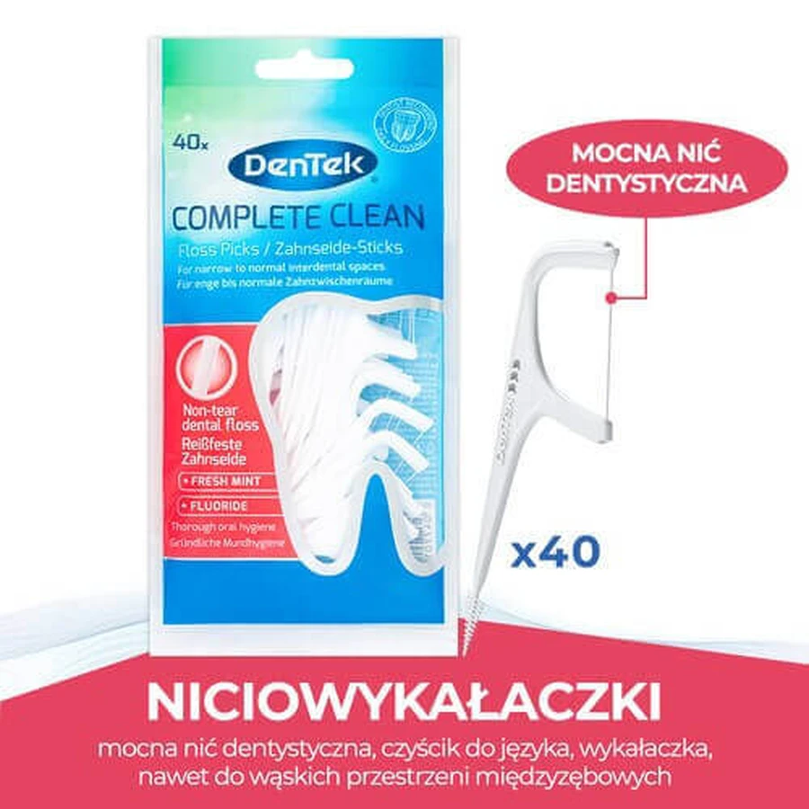 Флос-зубочистка DenTek Complete Clean Floss, 40 шт.: ціни та характеристики