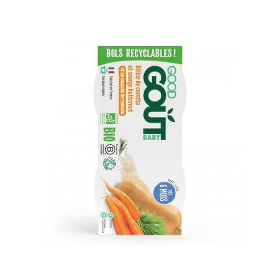 Good Gout BIO Пюре из мускусной тыквы и моркови, 2x190 г: цены и характеристики