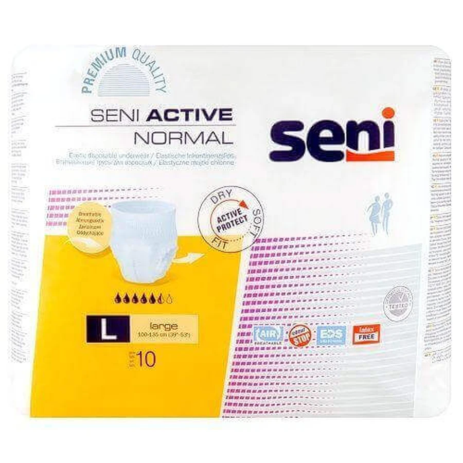 SENI ACTIVE Normal L, 10шт. - Гнучкі поглинаючі труси: ціни та характеристики
