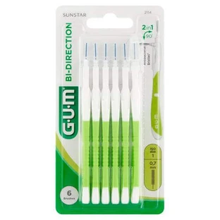 Щітки міжзубні SUNSTAR GUM Bi-Directional зелені 0,7 мм, 6 шт.