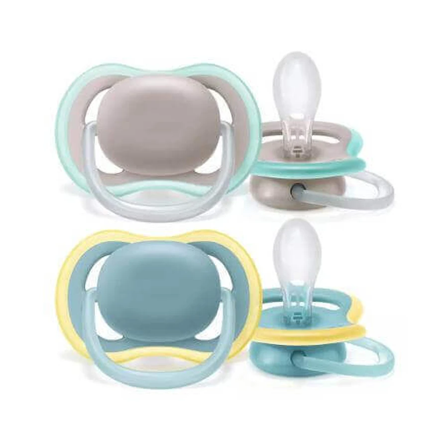 Пустышка AVENT Ultra Air SCF349/01 18м+ серая/синяя, 2 шт.: цены и характеристики