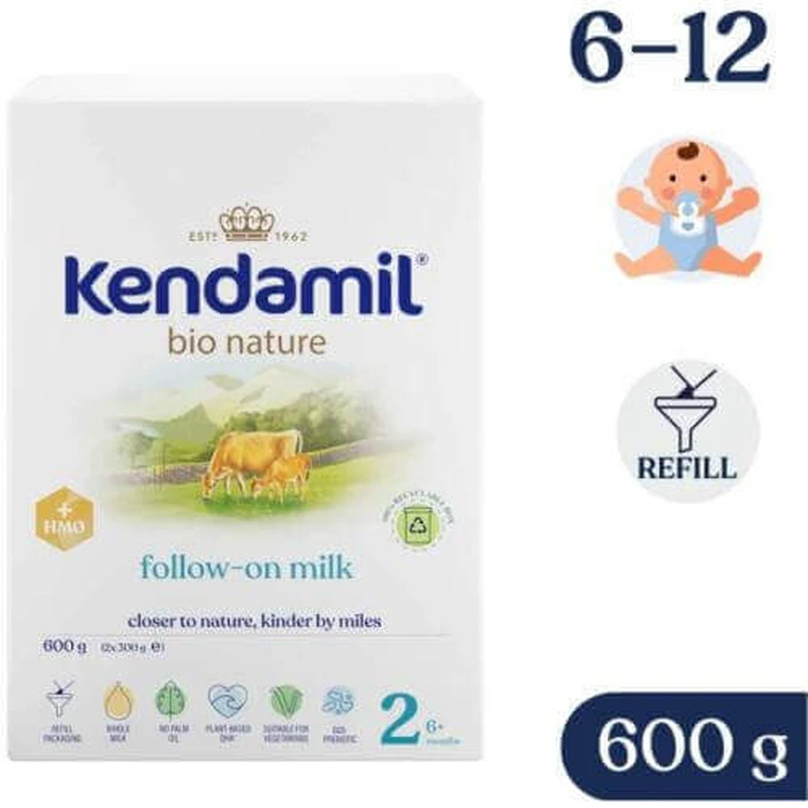 Kendamil BIO Nature 2 HMO+ молочко для дітей 6-12 місяців, 600 г: ціни та характеристики