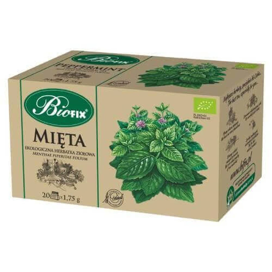 BiFix Органический травяной мятный чай, 20x1,75 г: цены и характеристики