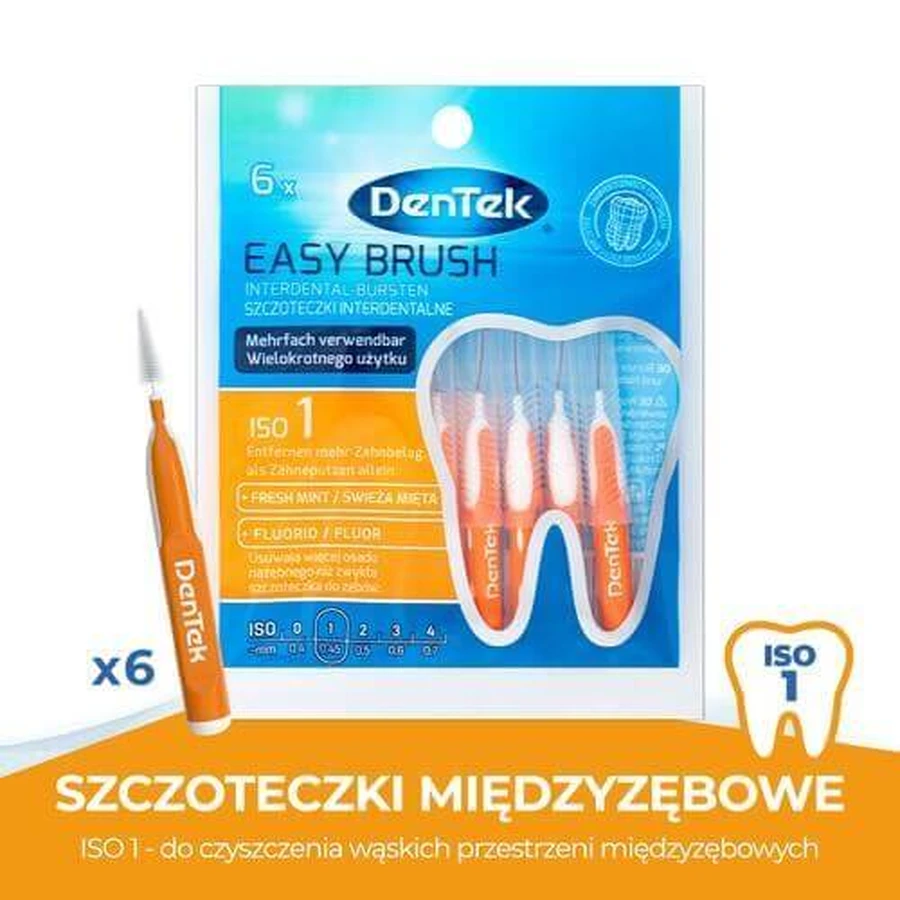 DENTEK Межзубные щетки Easy Brush размер 1, 6шт: цены и характеристики