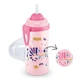 NUK FLEXI CUP Хамелеон меняющая цвет силиконовая чашка с соской и соломинкой 12м+, 300 мл