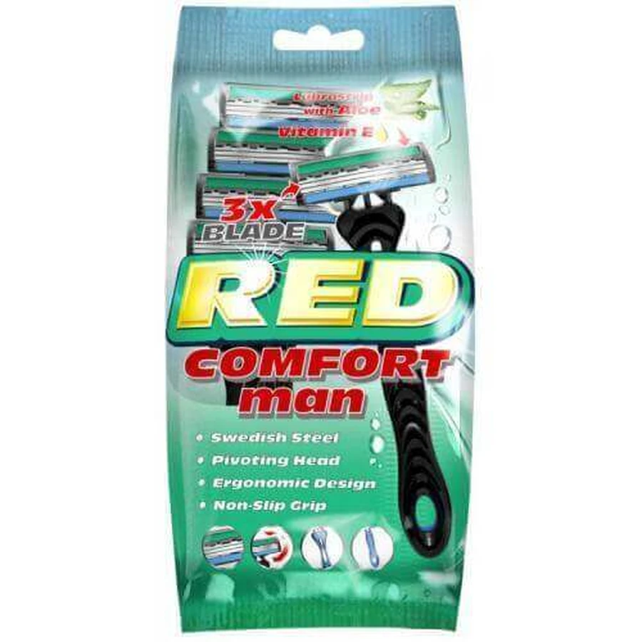 Mattes Red Comfort Man Одноразовая мужская бритва, 5 шт.: цены и характеристики