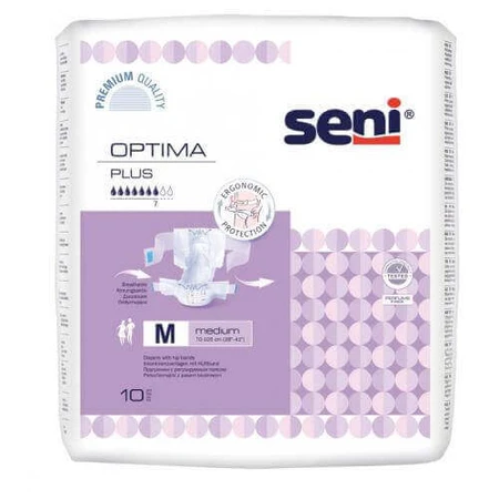 SENI OPTIMA PLUS MEDIUM Подгузники с поясным ремнем, 10 шт.: цены и характеристики