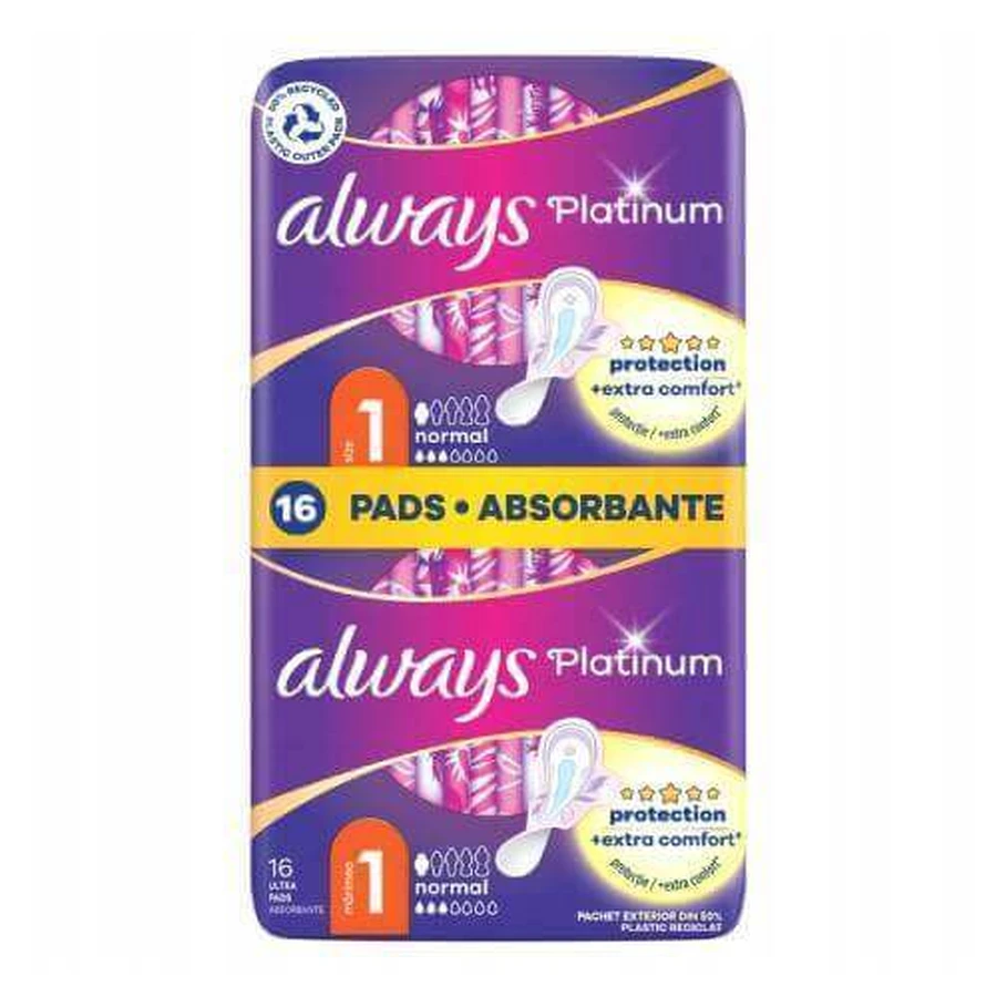 ALWAYS Platinum Normal (розмір 1) обгортки, 16 шт.: ціни та характеристики