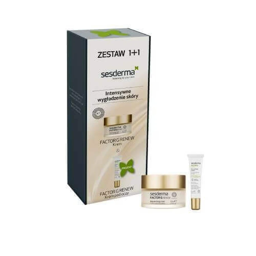 SESDERMA KIT FACTOR G RENEW Зміцнюючий крем для зрілої шкіри 50мл + крем для шкіри навколо очей 15мл: ціни та характеристики