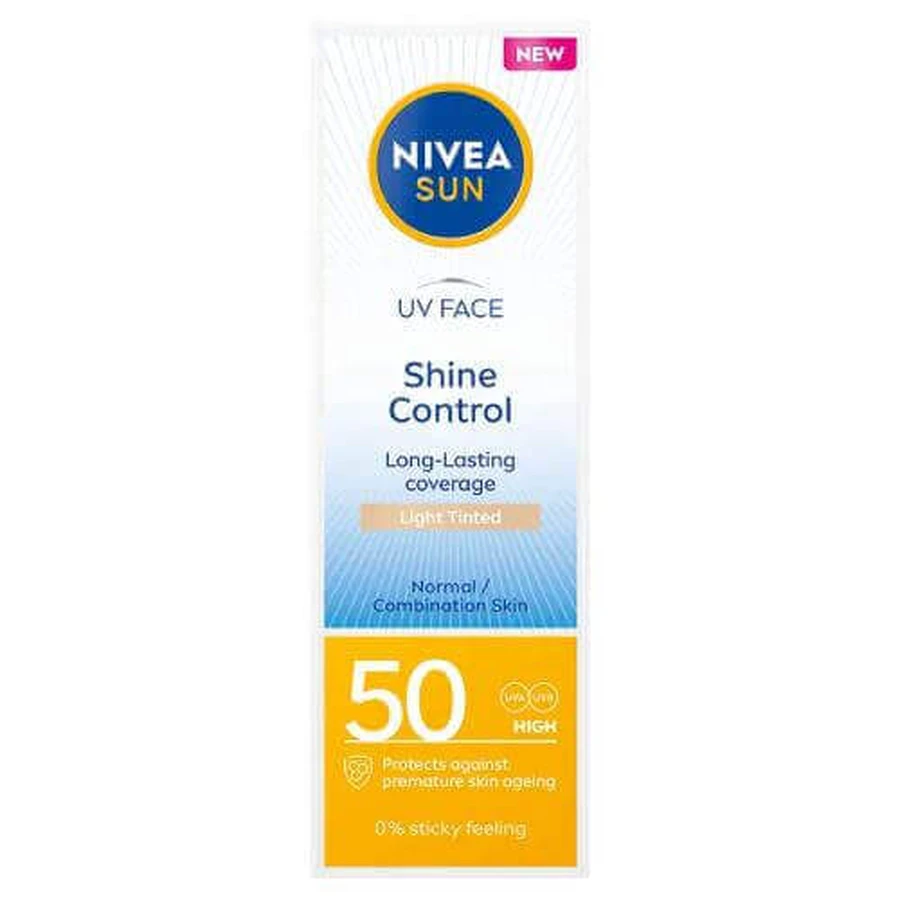 Nivea Sun Shine Control Mattifying Face Colour Cream Light Tined SPF50, 50 мл: цены и характеристики