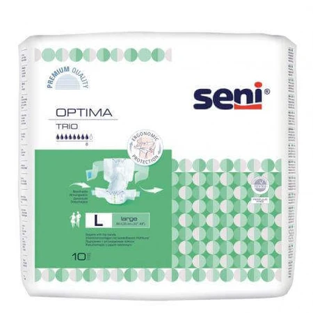 SENI OPTIMA TRIO LARGE підгузки з поясом, 10 шт.: ціни та характеристики