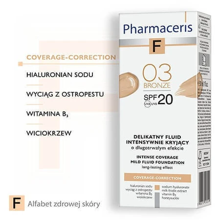 PHARMACERIS F Интенсивный кроющий флюид "03" с SPF20 - 30 мл: цены и характеристики