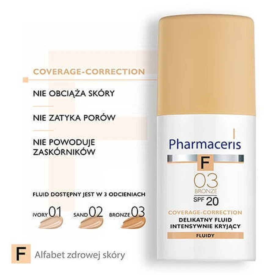 PHARMACERIS F Интенсивный кроющий флюид "03" с SPF20 - 30 мл: цены и характеристики