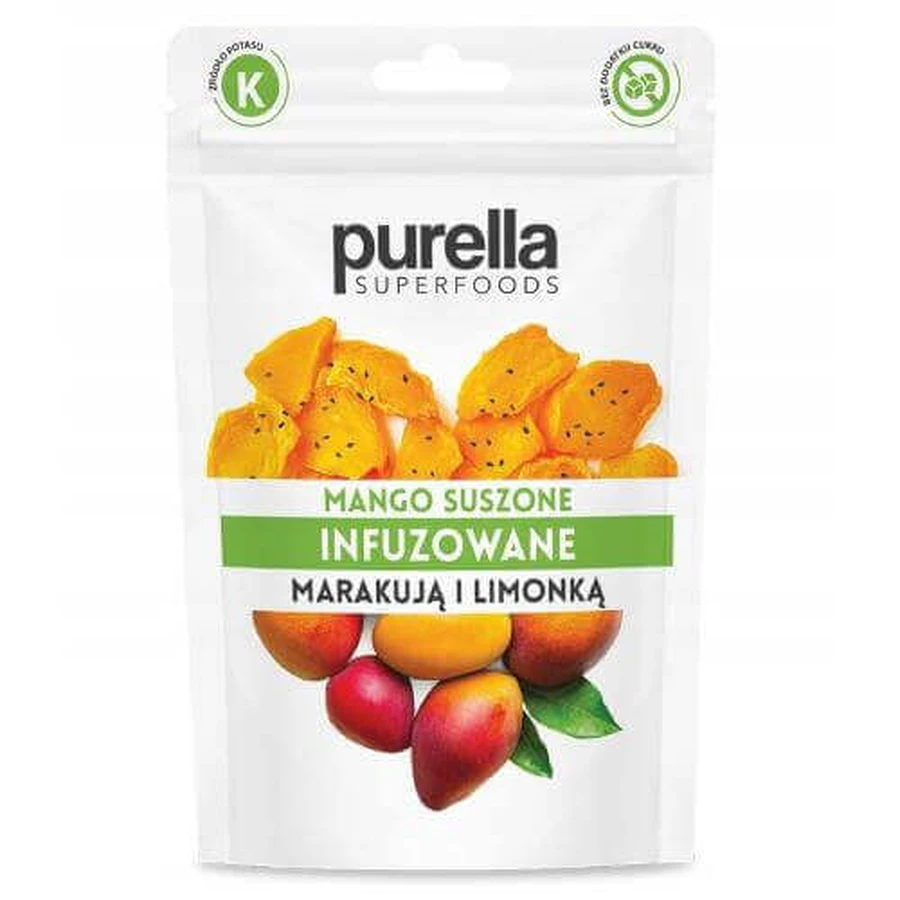 Purella Superfoods Манго сушеное, настоянное на маракуйе и соке лайма, 55 г.: цены и характеристики
