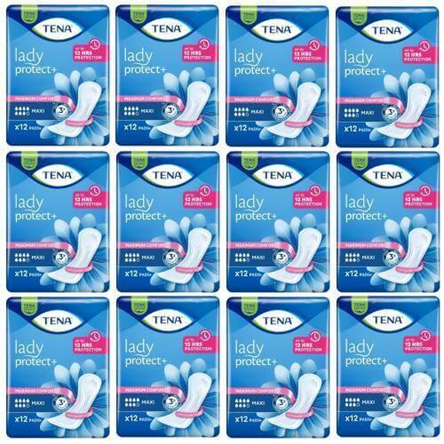 Набор анатомических стелек TENA LADY PROTECT+ MAXI, 12 шт. x 12 упаковок: цены и характеристики