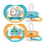 Пустышка AVENT Ultra Air SCF080/07 6-18м пингвин/черепаха, 2 шт.