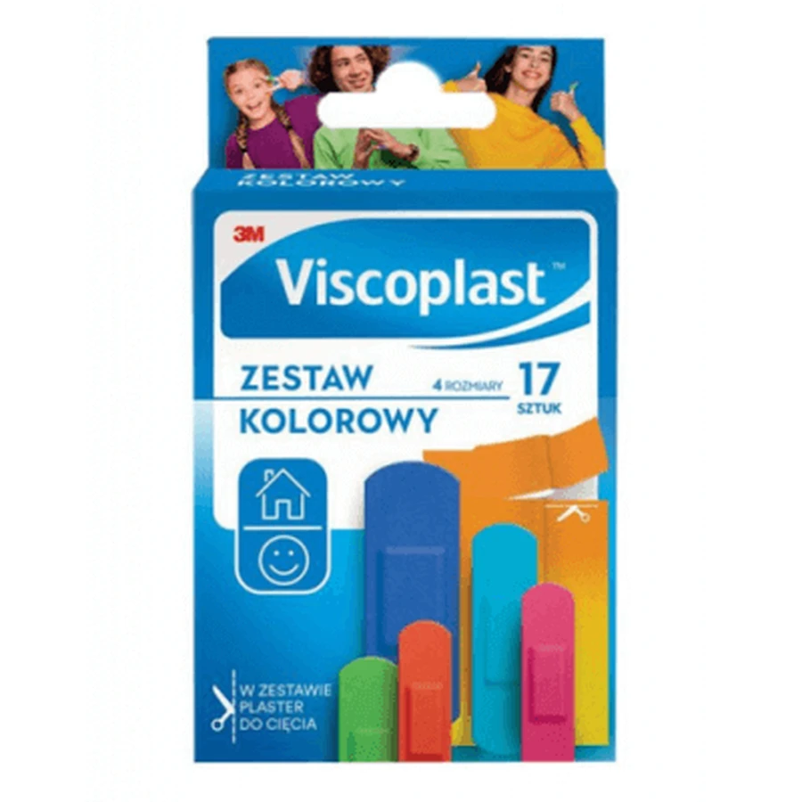 Пластирі VISCOPLAST Набір кольорових пластирів, 17 шт.: ціни та характеристики