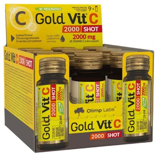 Голд-Віт С Olimp Gold-Vit C 2000 Shot, лимонний смак, 9 шт. по 25 мл