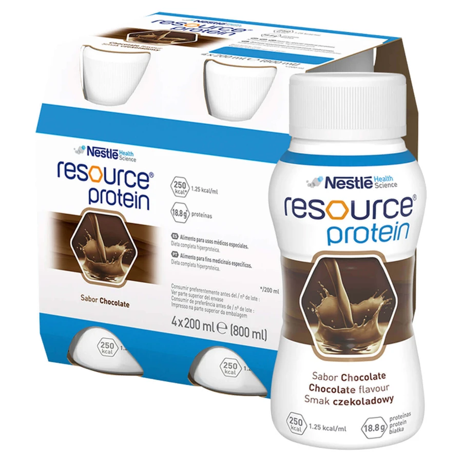 Набір Ресурс Протеїн, поживний препарат, зі смаком шоколаду, 8 х 200 мл + полуничний смак, 200 мл безкоштовно: ціни та характеристики