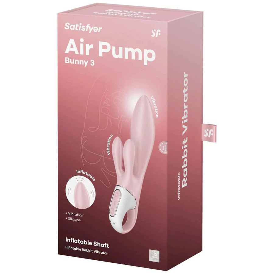 Повітряна помпа Satisfyer Bunny 3, вібратор-кролик, рожевий: ціни та характеристики