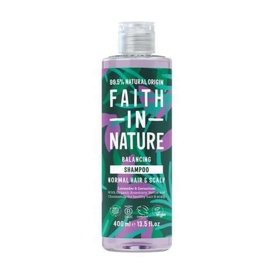 Балансуючий шампунь Faith In Nature Balancing Shampoo для нормального волосся з лавандою та геранню, 400 мл: ціни та характеристики