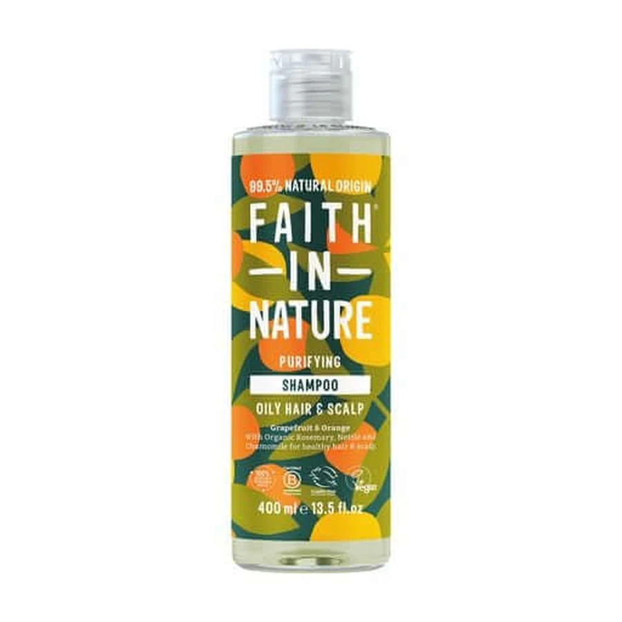 Очищаючий шампунь Faith In Nature Purifying Shampoo для жирного волосся з грейпфрутом та апельсином, 400 мл: ціни та характеристики