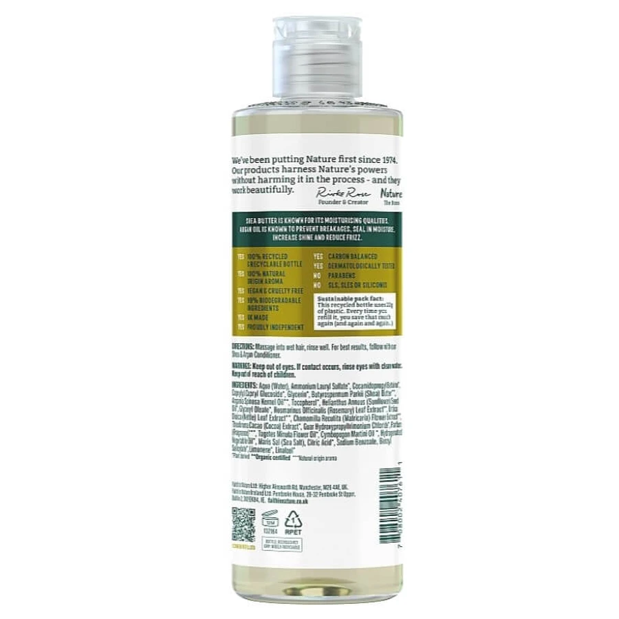 Увлажняющий шампунь Faith In Nature Moisturising Shampoo для вьющихся волос и сухой кожи головы, с ши и арганом, 400 мл: цены и характеристики