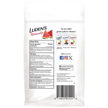 Леденцы успокаивающие для горла и полости рта Luden's с Пектином Арбуз 25 шт: цены и характеристики