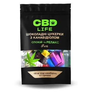 Цукерки шоколадні CBD life з канабідіолом, 10 штук