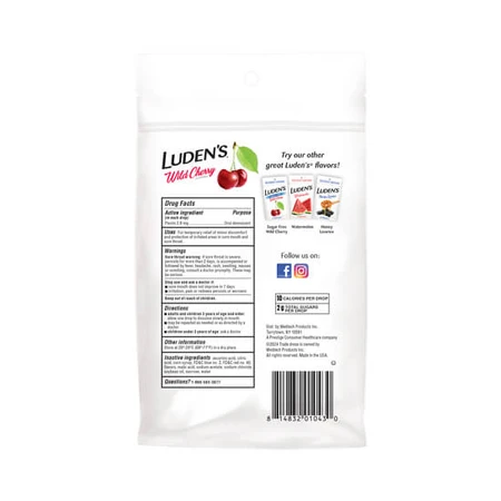 Леденцы с пектином Luden's успокаивающие для горла и полости рта, дикая вишня, 30 шт.: цены и характеристики