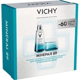 Набор Vichy Mineral 89 Рождество 2025: Гель-бустер Fortifying And Plumping Daily Booster, 50 мл + Легкий крем Light 72H Moisture Boosting Cream, 50 мл