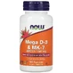 Вітаміни D3 і К2 Now Foods Mega D-3 & MK-7 5000 МО/180 мкг, 120 капсул