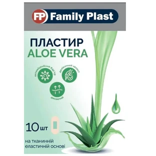 Пластырь FP Family Plast Алоэ Вера на тканевой эластичной основе, 25х72 мм, №10