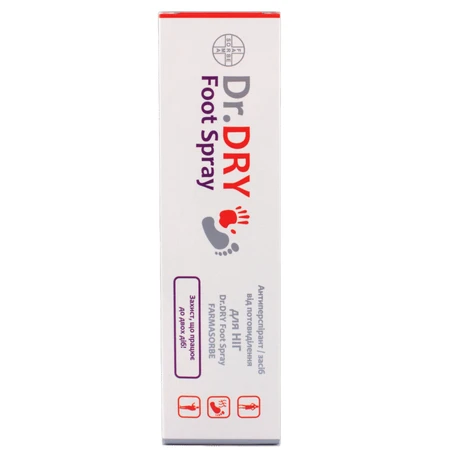 Антиперспирант/средство от потоотделения для НОГ Dr.DRY Foot Spray FARMASORBE, 100 мл: цены и характеристики