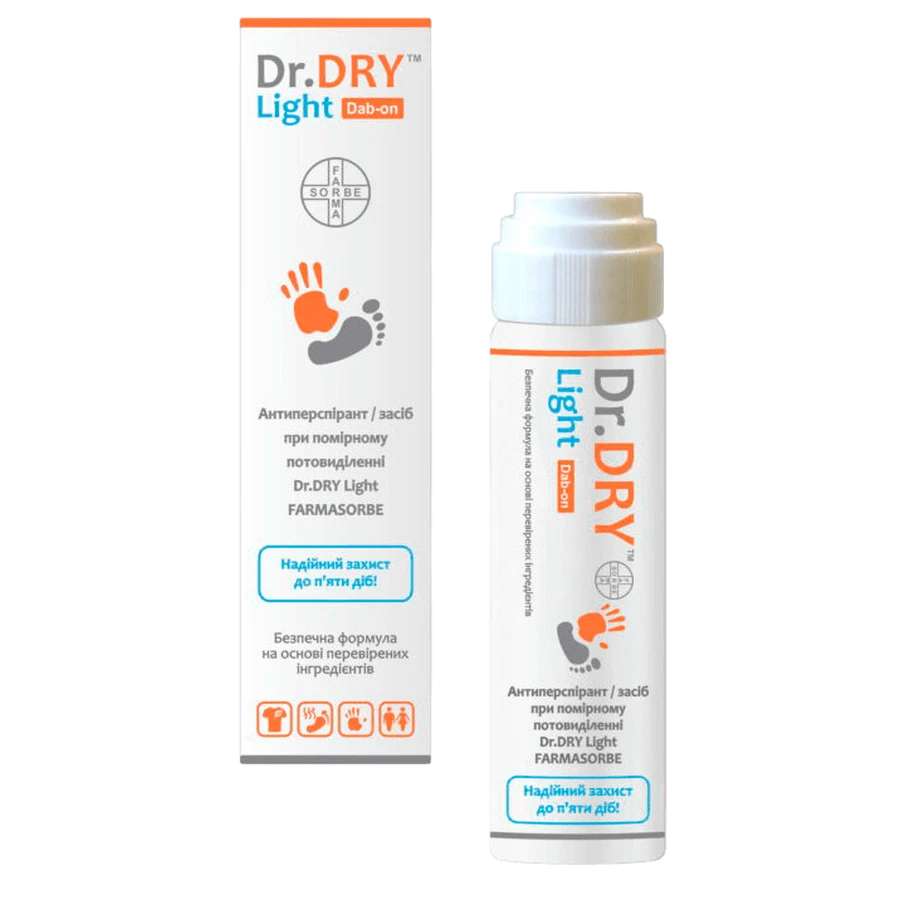 Антиперспірант/засіб при помірному потовиділенні Dr.DRY Light FARMASORBE, 50 мл: ціни та характеристики