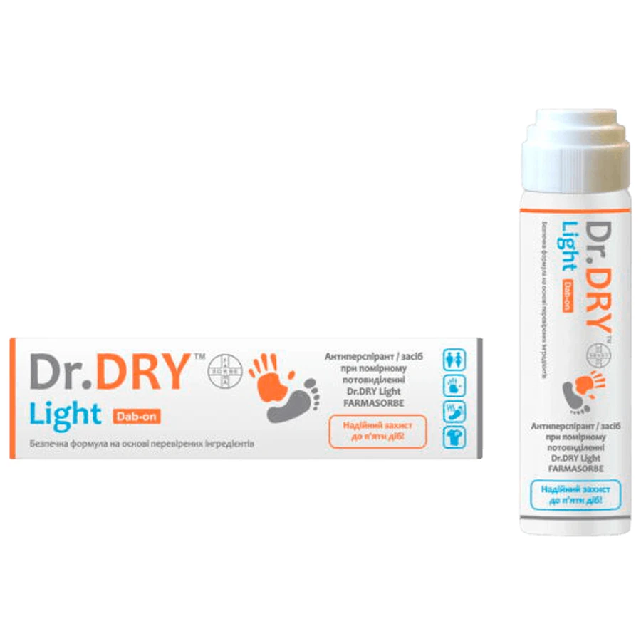 Антиперспірант/засіб при помірному потовиділенні Dr.DRY Light FARMASORBE, 50 мл: ціни та характеристики