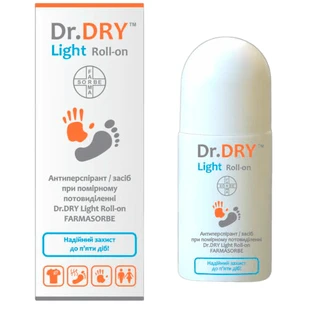 Антиперспірант/засіб при помірному потовиділенні Dr.DRY Light Roll-on FARMASORBE, 50 мл