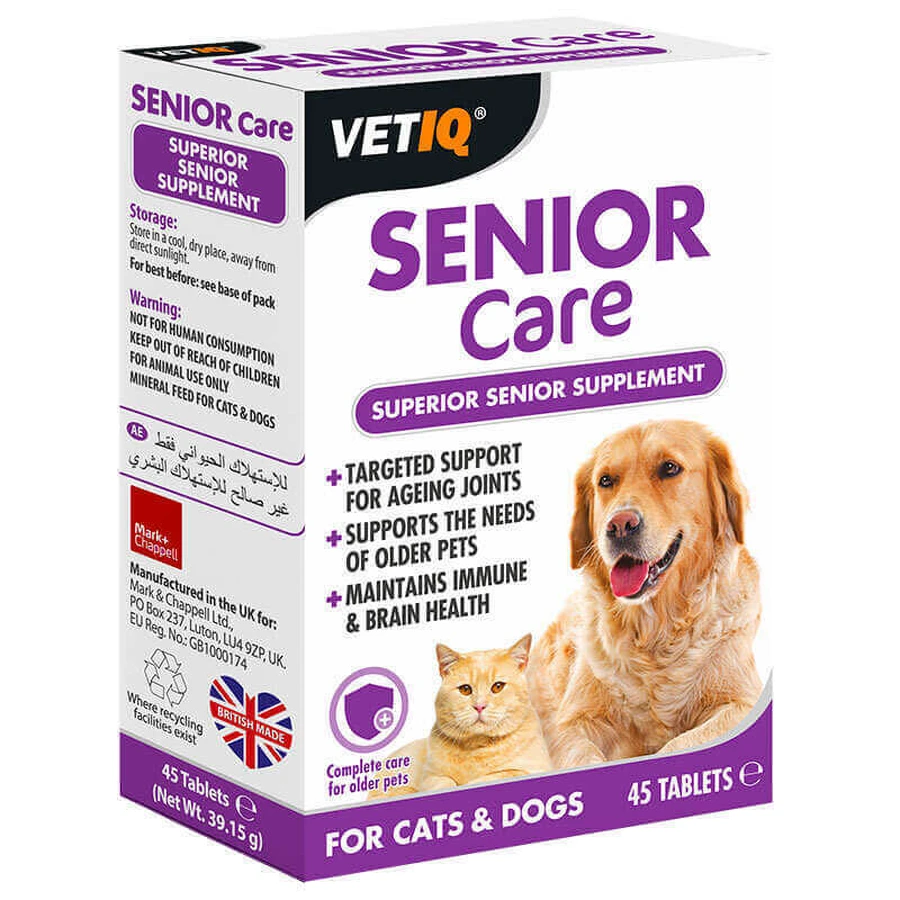 VetIQ Senior Care Cats & Dogs Витаминный комплекс для стареющих кошек и собак, 45 шт: цены и характеристики