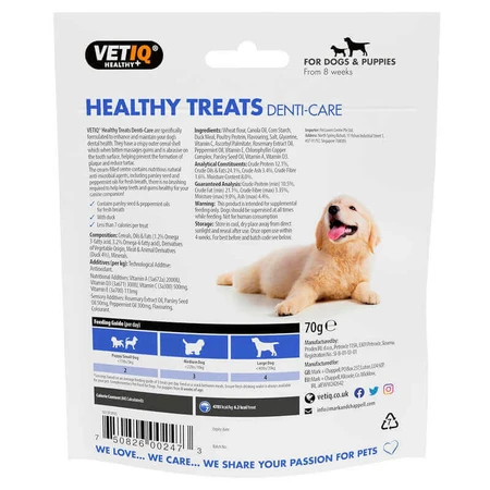 VetIQ Healthy Treats Breath & Dental Dogs & Puppies Лакомство с уткой для чистки зубов, свежести дыхания собак и щенков, 70 г: цены и характеристики