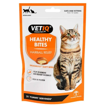 VetIQ Healthy Bites Hairball Remedy Cats & Kitten Лакомство с курицей для вывода шерсти у кошек и котят, 65 г: цены и характеристики