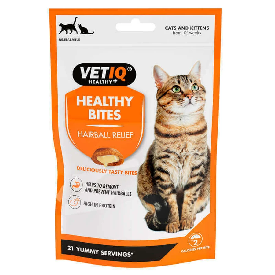 VetIQ Healthy Bites Hairball Remedy Cats & Kitten Лакомство с курицей для вывода шерсти у кошек и котят, 65 г: цены и характеристики