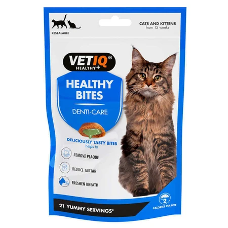 VetIQ Healthy Bites Breath & Dental Cats & Kitten Ласощі з качкою для очищення зубів, свіжості подиху у котів та кошенят, 65 г: ціни та характеристики