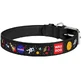 Collar (Коллар) Waudog Design - Нашийник шкіряний для собак з малюнком 'NASA' і QR паспортом 1,5х27-36 см (Чорний)