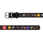 Collar (Коллар) Waudog Design - Нашийник шкіряний для собак з малюнком 'NASA' і QR паспортом 2,5х38-49 см (Чорний): ціни та характеристики