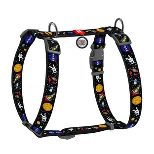 Collar (Цвет) Waudog Nylon - Анатомическая H-образная шлейка для собак с рисунком 'NASA' и QR паспортом, S/30-40х30-50 см